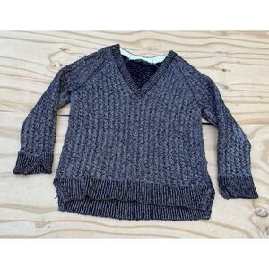 Rag & Bone V-Neck Long Sleeve Pullover Sweater Wool Blend Black White Sz.‎ M.